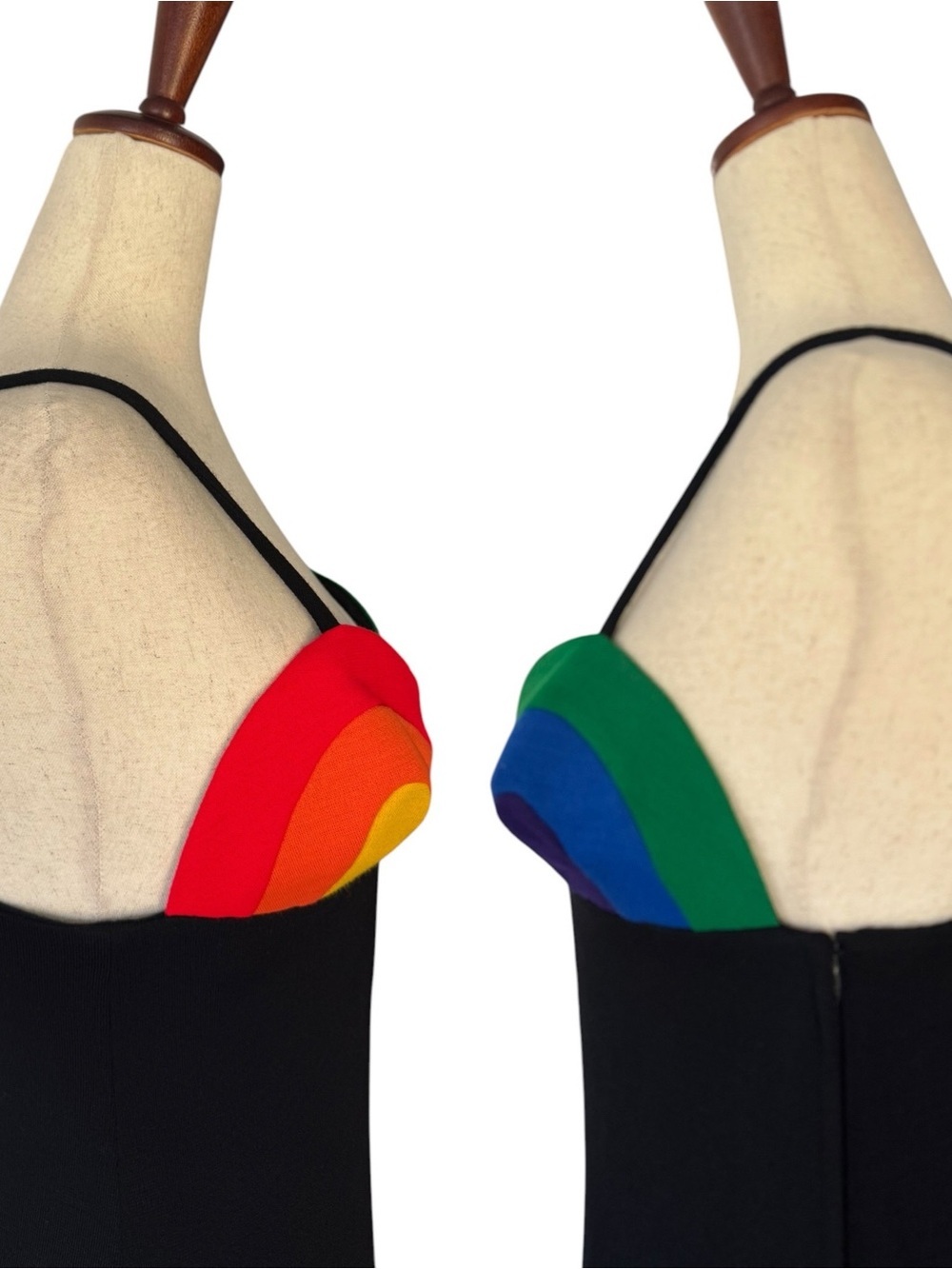 Vintage 70s Carol Paulson for Rainbow of California Black Maxi Dress Rare Mod S - Picture 7 of 14